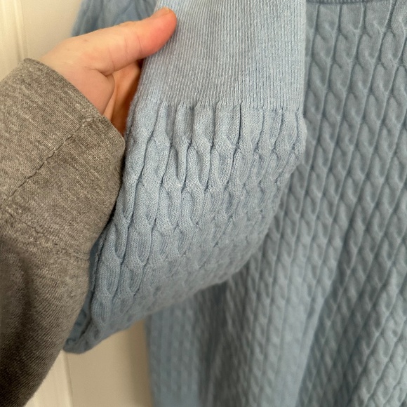 Old Navy Sosoft crew neck cable knit sweater in light blue (020) size Medium - Picture 3 of 6